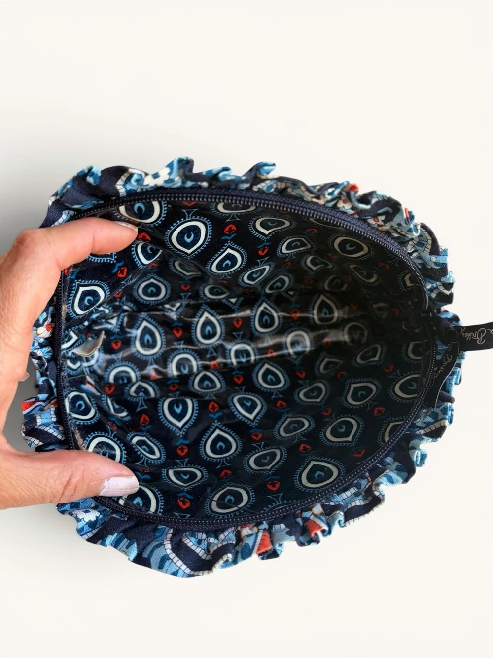 Vera Bradley Marrakesh Blue Printed Quilted Cosmetic Pouch Retired